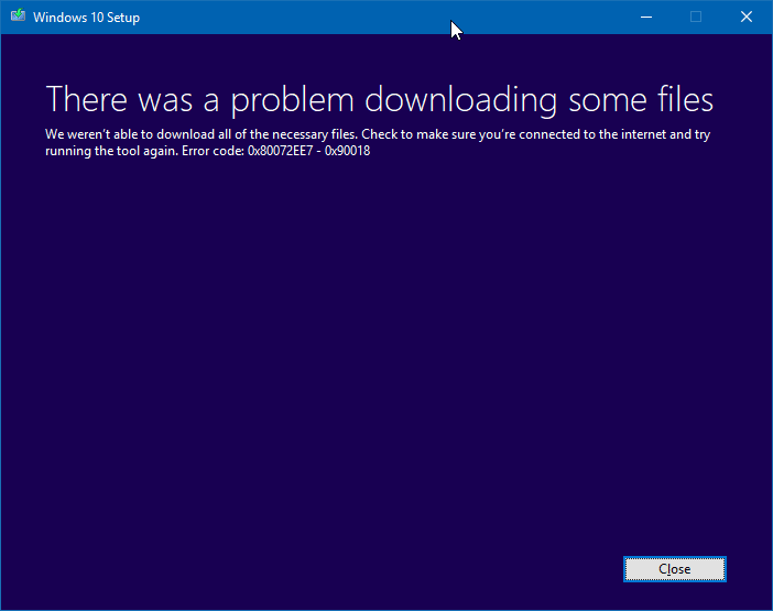 There was a problem downloading some files