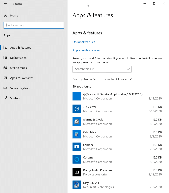 vérifier la date d'installation des applications et des programmes dans Windows 10 pic1