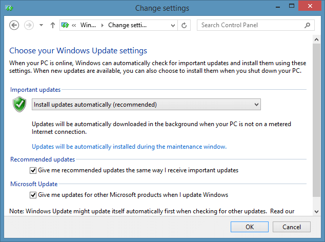 Impossible de voir la mise à jour de Windows 8.1 sur Windows Update