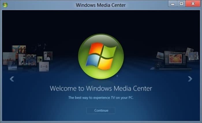 Windows Media Center sur Windows 10