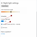 automatically turn on night light mode in Windows 10 pic4