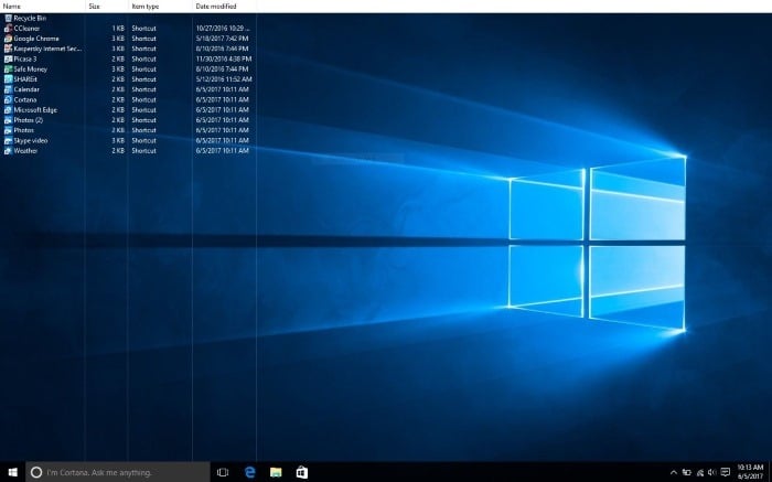 change desktop icons view in Windows 10