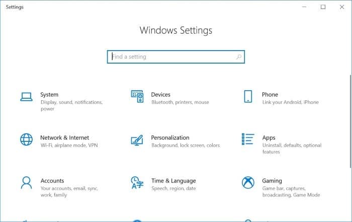 enable or disable settings and Control Panel in Windows 10 pic1