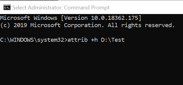 hide files and folders via Command Prompt pic2