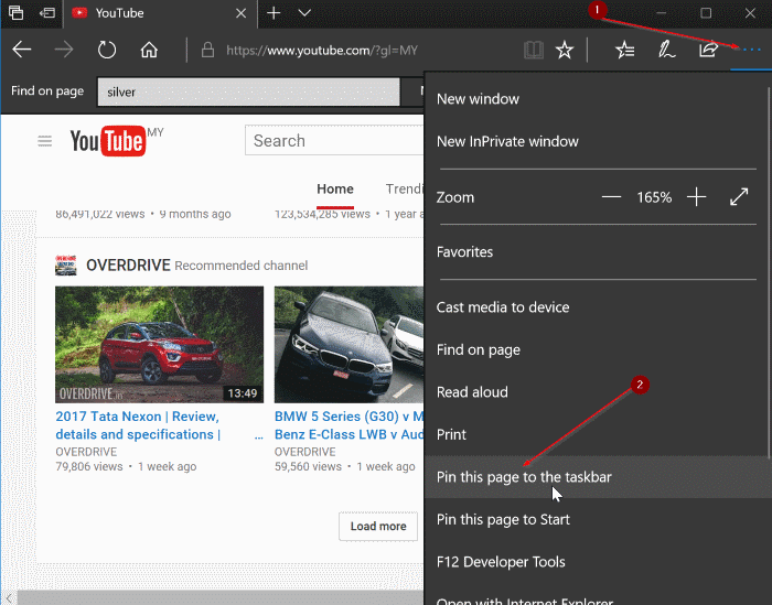 pin google youtube and gmail to Windows 10 taskbar pic1